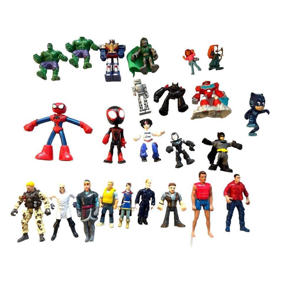 Lot 24 pc Mini Figures Hulk Spiderman Batman GI Joe McDonald's Hasbro Mattel